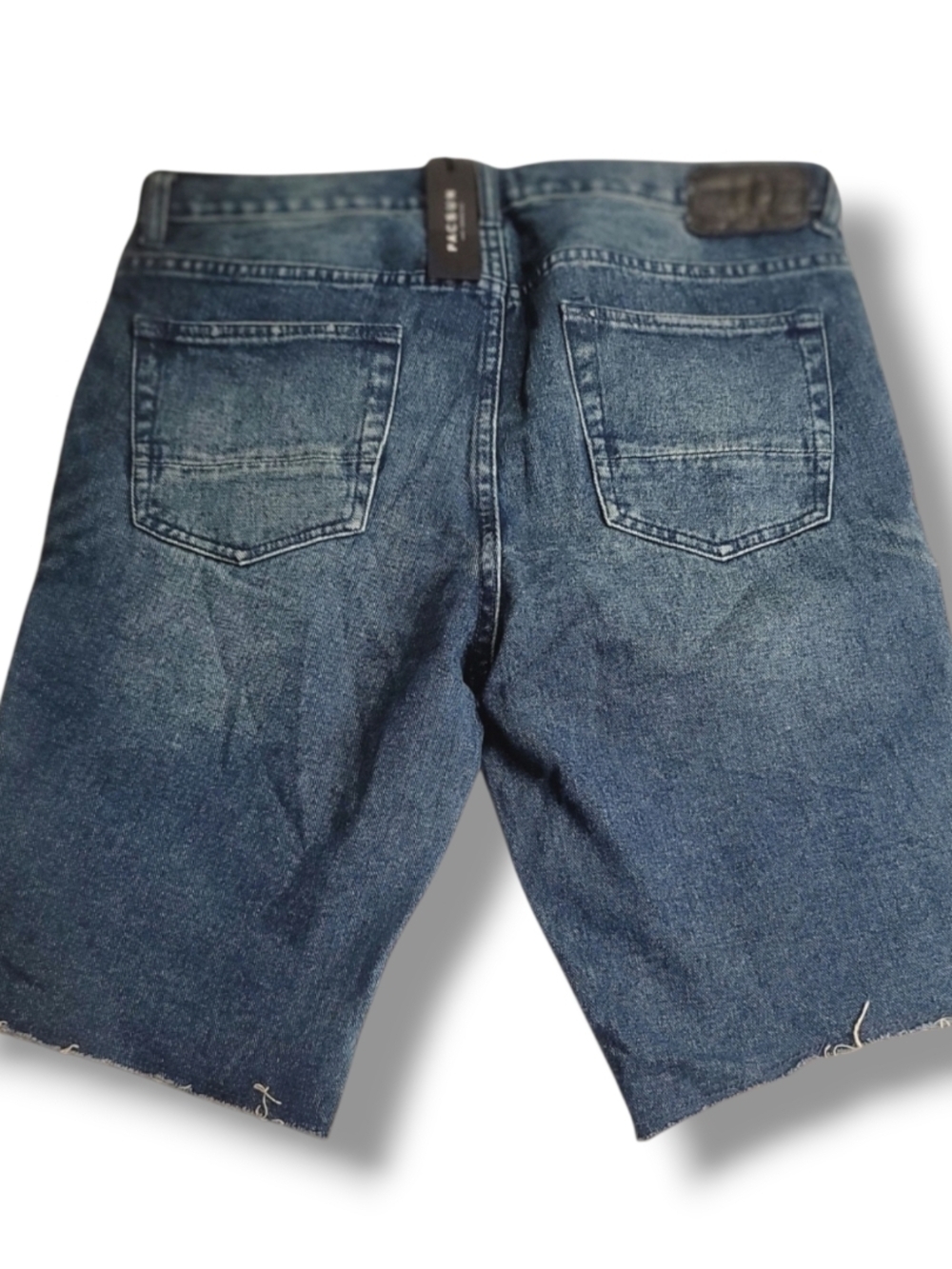 PACSUN Men's Washed Blue Denim Moto Shorts - Picture 2 of 6